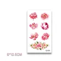 Waterproof temporary tattoo sticker with realistic pink rose and peony design, style Q-004 - 6*10.5cm / Red Realistic Flowers (Q-004)