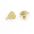 Detalle de bases de pendientes en forma de corazón bañadas en oro con bucles de colgado - 13*13mm / Dorado