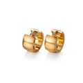 Minimalist gold-plated stainless steel thick huggie hoop earrings with high-polish mirror finish - Type C 7*9mm / Gold