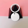 Minimalistischer Schlüsselanhänger aus silbernem Edelstahl mit rundem Anhänger - 28MM Innenloch Runde Marke