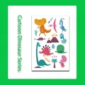 Tatuaggi temporanei impermeabili per bambini con dinosauri colorati stile WK-071 - Dinosauri in Stile Disegnato a Mano (WK-071)