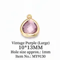Tropfenanhänger in Vintage-Lila mit mattgoldenem Rahmen für DIY-Schmuckherstellung - Groß (10*13MM) / Vintage-Violett