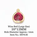 Birnenförmiger weinroter Zirkon-Anhänger in Goldrahmen, 10x13mm für DIY-Schmuck - Groß (10*13MM) / Burgunderrot