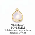 DIY Schmuckanhänger 10x13mm mit weißem Edelstein und goldenem Metallrahmen Finish - Groß (10*13MM) / Weiß