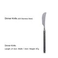 Coltello da bistecca grigio scuro opaco in acciaio inox stile vintage minimal - Coltello da Tavola
