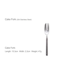 Retro 304 stainless steel cake fork with 15.3cm length and matte vintage finish - Cake Toppers