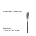 Vintage style 420 stainless steel butter knife with 16.3cm length and matte finish - Butter Knife