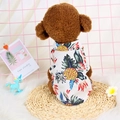 Chemise hawaïenne pour petit chien avec imprimé d'ananas jaune pour l'été - XS / Blanc Hawaïen