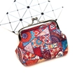 Detail of colorful mandala print fabric and vintage metal clasp on a coin purse - Ethnic Style 5