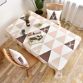 Set tovaglia e cuscino con motivi geometrici rosa e marroni e motivo a cervo - Federa 45x45cm / Triangolo Cervo Rosa (Senza Pizzo)