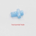 Blue opal synthetic cross bead with horizontal hole for DIY jewelry making - Blue No.1 - Horizontal Hole