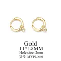 Golden DIY earring clasp accessory 11x15mm with open joint for jewelry making - 11x15mm/1 Pair / Gold