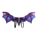 Blue-purple dragon wings for adult cosplay with realistic scales and elastic straps - Blue and Purple