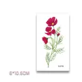 Temporary tattoo sticker Q-019 with red cosmos flower design in 6x10.5cm size - 6*10.5cm / Red Cosmos Flower Style (Q-019)