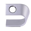 Soporte de carga plateado de aluminio para Apple Watch con diseño en C y base antideslizante - Plateado