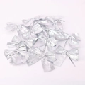 Bulk silver metallic Christmas bow twist ties for gift wrapping and tree decorations - Silver