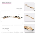 Classic marble pattern acetate hair clip with 10.5cm golden base and spring fastener - Black & White