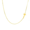 Collana a catena dorata in acciaio inossidabile con ciondolo a croce orizzontale - Collana / Collana Oro