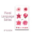 Waterproof pink floral tattoo stickers featuring roses and peonies, 6x10.5cm, Q-007 model - 6*10.5cm / Artistic Pink Flowers (Q-007)