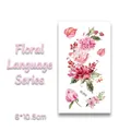 Waterproof temporary tattoo sticker with pink peony flowers and green leaves model Q-015 - 6*10.5cm / Watercolor Peony and Berry (Q-015)