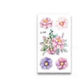 Waterproof watercolor floral tattoo stickers set with pink roses and succulents 6x10.5cm - 6*10.5cm / Purple Succulent Floral (Q-006)