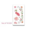 Waterproof watercolor floral tattoo sticker Q-017 with pink blossoms and green leaves - 6*10.5cm / Watercolor Pink Orange Floral (Q-017)