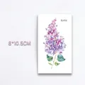 Waterproof purple lilac flower temporary tattoo sticker model Q-012 for arms - 6*10.5cm / Purple Lilac Cluster (Q-012)