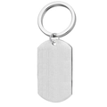 Edelstahl-Schlüsselanhänger in gebürstetem Silber mit rechteckigem Tag und Ring - 48*28 Spitze Matte Dog Tag