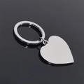 Polished silver heart-shaped stainless steel keychain with reflective mirror finish - Outer Hole Heart Shape