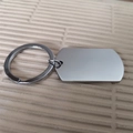 Polished silver stainless steel dog tag keychain with smooth mirror finish for DIY - 40*23 Silver Sharp Corner Dog Tag with Ring