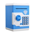 Blue and white electronic money safe with digital keypad and rotary lock for children - New Blue