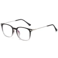 Occhiali da lettura TR90 anti-luce blu con montatura sfumata da nero a trasparente e stanghette in metallo - Sfumato Nero Trasparente Argento