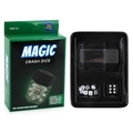Magic Crash Dice set with large black die, eight small white dice and green retail box - Exploding Dice (2553)