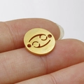 Ciondolo in acciaio dorato con simbolo zodiacale del Cancro traforato per gioielli - Stile Cancro (Oro 4)