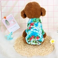 Chemise hawaïenne bleue pour animaux avec motif tropical pour chiens et chats - XS / Bleu Hawaïen