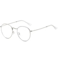 Lunettes rondes classiques en métal argenté au style artistique vintage épuré - Couvre-pied Plat Blanc Argenté C3