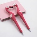 Handcrafted flamingo wood carving pens with pink texture and romantic heart shape - Pink Flamingo