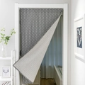 Grey and white geometric herringbone door curtain made of high quality blended fabric - Grey Arrow