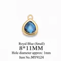 Ciondolo a goccia blu scuro 8x11mm con bordo dorato per la creazione di gioielli fai da te - Piccolo (8*11MM) / Blu Zaffiro