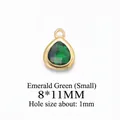 Ciondolo a goccia in smeraldo verde con bordo in metallo dorato per gioielli DIY - Piccolo (8*11MM) / Smeraldo