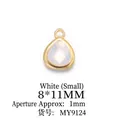 Ciondolo a goccia viola chiaro dorato, piccolo charm con gemma da 8x11mm - Piccolo (8*11MM) / Bianco