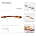 Schildpatt Acetat Haarspange 10,5 cm lang mit goldener Metallfederklemme und Abmessungen - Rote Schildpatt