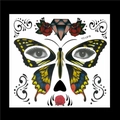 Face tattoo sticker YC-L018 with colorful butterfly, rose, and diamond patterns for Halloween - HFS018