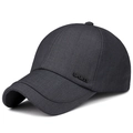 Berretto da baseball in twill grigio scuro con logo SPORTS in metallo nero sul lato - Regolabile / grigio scuro