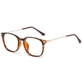 Montatura occhiali TR90 leggera con finitura tartarugata e stanghette in metallo dorato - Anti luce blu / Tartarugato Oro