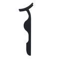 Matte black eyelash applicator tool for precision makeup application in elegant design - Wide Mouth Version / Black