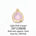 Hellrosa facettierter Tropfen-Edelsteinanhänger mit mattgoldener Fassung 10x13mm DIY - Groß (10*13MM) / Hellrosa