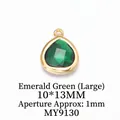 Ciondolo a goccia verde smeraldo con bordo dorato, componente per gioielli fai da te 10x13mm - Grande (10*13MM) / Smeraldo