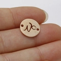 Rose gold circular stainless steel pendant with hollow Nc engraving and dual-hole design - Capricorn Style (Rose Gold 10)