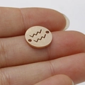 Aquarius zodiac connector charm in rose gold stainless steel with mirror finish - Aquarius Style (Rose Gold 11)